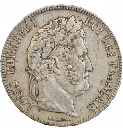 5 Francs Louis-Philippe Ier Tête Laurée Tranche En Relief