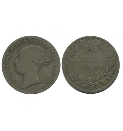 6 Pence Victoria Grande Bretagne Argent - Grande Bretagne