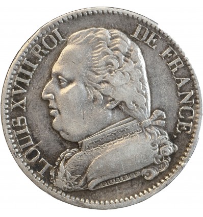 buste habillé de Louis XVIII à gauche, les cheveux noués par un ruban