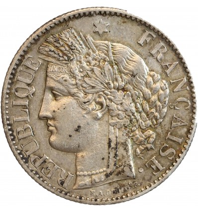 2 Francs Cérès Avec Légende Troisième République