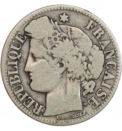 2 Francs Cérès Sans Légende Gouvernement de Défense Nationale