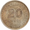 Avers : portrait couronné à gauche de Georges VI

Revers : 20 / CENTS dans un cercle