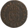 Avers : Tête laurée de Louis XV à droite

Revers : Ecu de France couronné