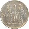 20 Couronnes Tchécoslovaquie Argent