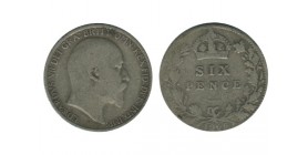 6 Pence Edouard VII Grande Bretagne Argent - Grande Bretagne