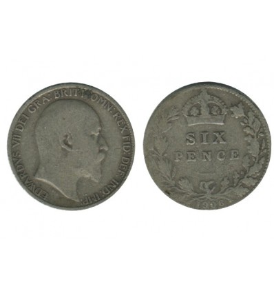 6 Pence Edouard VII Grande Bretagne Argent - Grande Bretagne