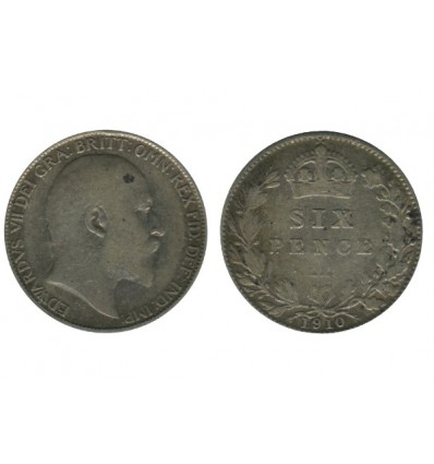 6 Pence Edouard VII Grande Bretagne Argent - Grande Bretagne