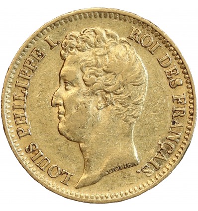 20 Francs Louis-Philippe Ier Tête Nue Tranche en Relief