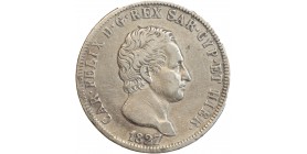 5 Lires Charles Félix Italie Argent - Sardaigne