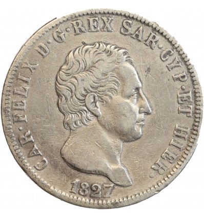 5 Lires Charles Félix Italie Argent - Sardaigne