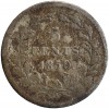 Avers : tête nue de Guillaume III à droite

Revers : 5 / CENTS / 1850. dans une couronne végétale