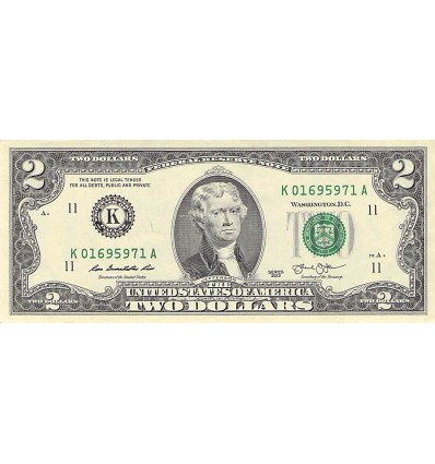 2 Dollars Etats-Unis 2013