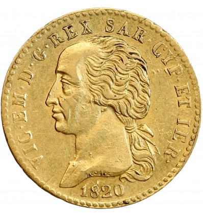 20 Lires Or Victor Emmanuel Ier - Italie Sardaigne