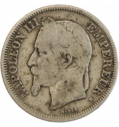 2 Francs Napoléon III Tête Laurée