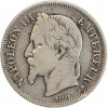 Avers : tête laurée de Napoléon III à gauche, un ruban descendant sur l'épaule