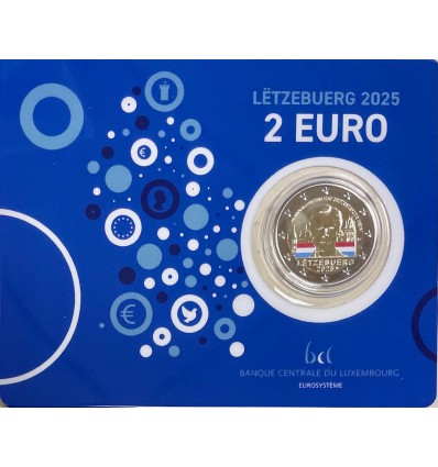 2 Euros Luxembourg 2025 B.U. Couleur - 25 Ans de Règne