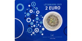 2 Euros Luxembourg 2025 B.U. Couleur - 75 Ans Déclaration Schuman