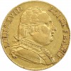 Avers : buste de Louis XVIII à droite, habillé avec le cordon de l'Ordre du Saint-Esprit