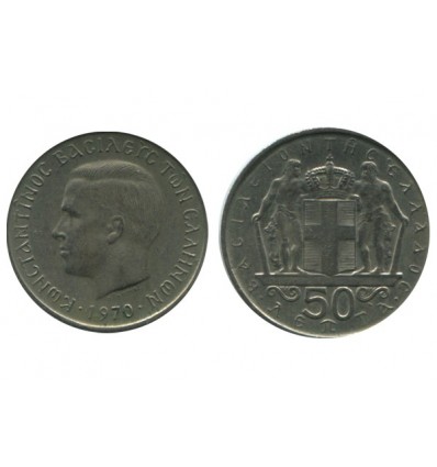 50 Lepta - Constantin II Grèce