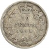 10 cents Victoria 1874 H- Canada Argent