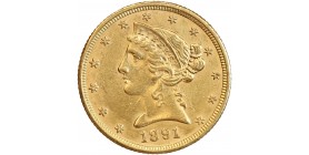5 Dollars Or 1891 Liberté - Etats-Unis