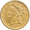 5 Dollars Or 1891 Liberté - Etats-Unis
