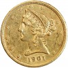 5 Dollars Liberté en or 1901 S - Etats-Unis