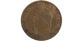Avers : tête laurée de Napoléon III à gauche
