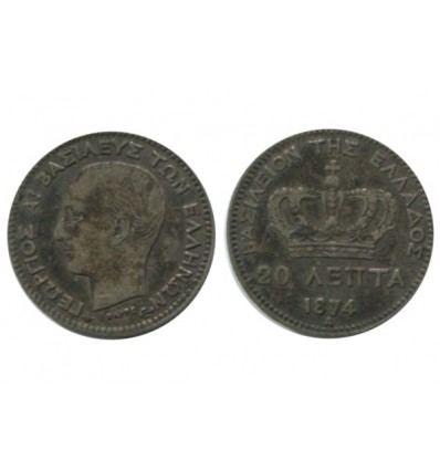 20 Lepta Georges Ier Grèce Argent