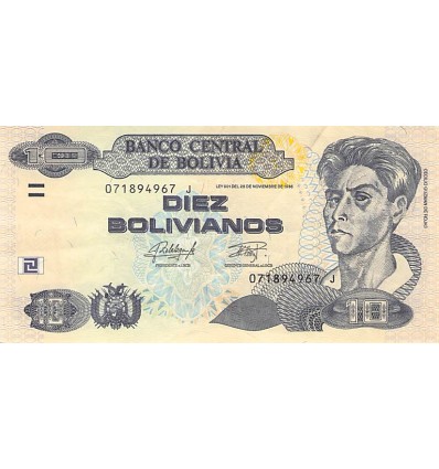 Avers : portrait de Cecilio Guzman de Rojas à droite