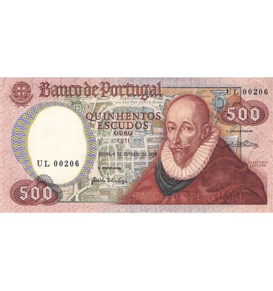 Avers : portrait de Francisco Sanches à droite