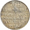 Revers : 5 FR. / 1291+1941 / PROMISERVNT / INVICEMSIBI / ASSISTERE / AVXILIO dans le champ