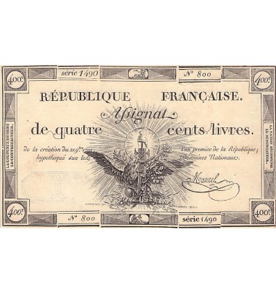 400 Livres France 1792 Ass.38