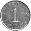 Revers : 1962 / 1 encadré par les différents / centime en lettres cursives