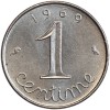 Revers : 1969 / 1 encadré par les différents / centime en lettres cursives