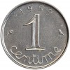 Revers : 1969 / 1 encadré par les différents / centime en lettres cursives