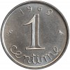 Revers : 1969 / 1 encadré par les différents / centime en lettres cursives