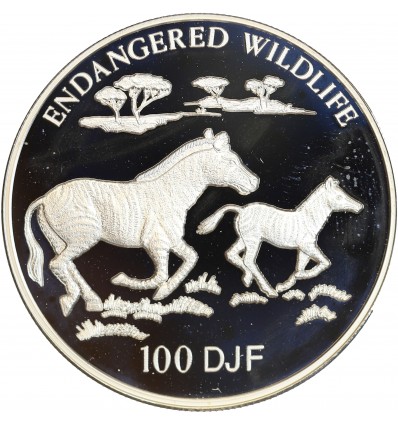 100 Francs - Faune en Danger - Le Zèbre  Djibouti Argent