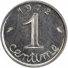 Revers : 1972 / 1 encadré par les différents / centime en lettres cursives
