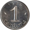 Revers : 1976 / 1 encadré par les différents / centime en lettres cursives