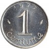 Revers : 1977 / 1 encadré par les différents / centime en lettres cursives