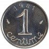 Revers : 1981 / 1 encadré par les différents / centime en lettres cursives