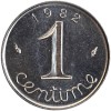 Revers : 1982 / 1 encadré par les différents / centime en lettres cursives