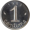 Revers : 1983 / 1 encadré par les différents / centime en lettres cursives