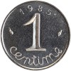 Revers : 1985 / 1 encadré par les différents / centime en lettres cursives