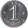 Revers : 1988 / 1 encadré par les différents / centime en lettres cursives