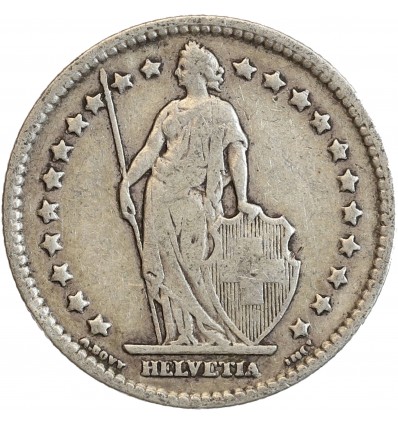 Avers : Helvetia debout tenant une lance et un bouclier