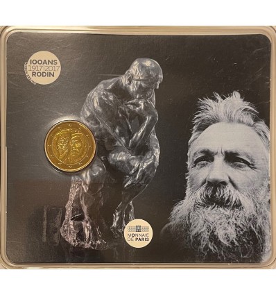 Pièce de 2 euros de la France 2017 commémorant les 100 ans de la disparition du sculpteur Rodin en 2017