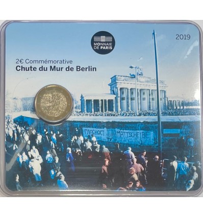 Pièce de 2 euros France 2019 qui commémore le 30éme anniversaire de la chute du mur de Berlin