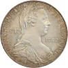 Pièce en argent commémorant le 250ème anniversaire de la naissance de l'imperatrice Marie-Thérèse